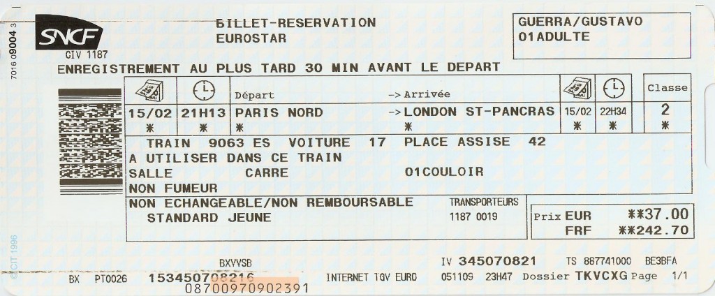 Eurostar Paris x Londres