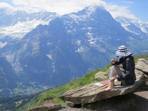 japinha só admirando a vista em Grindelwald First