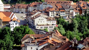 Vista da parte baixa de Fribourg